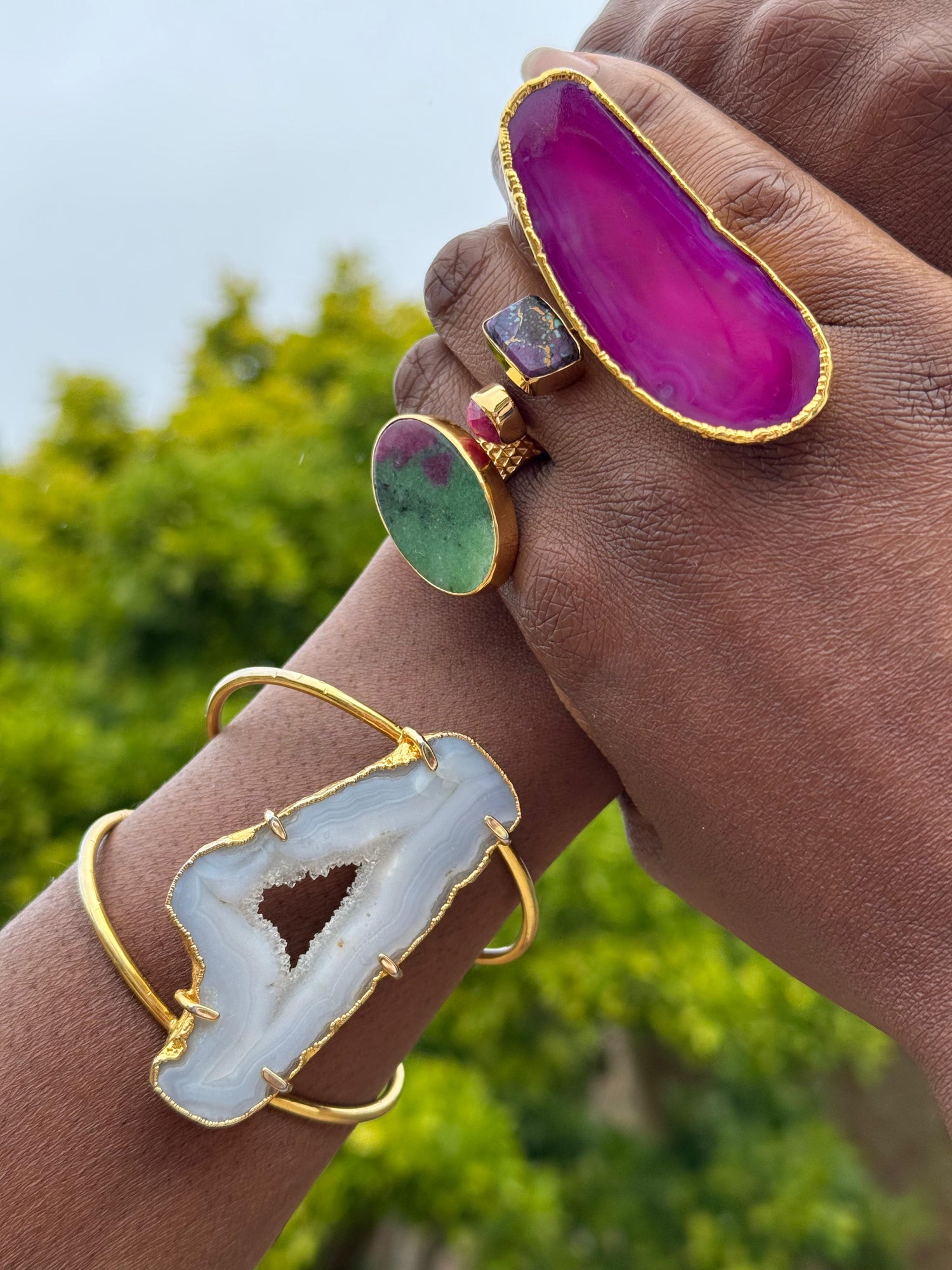 Ruby Josite 'Resilience' Adjustable Gemstone Ring