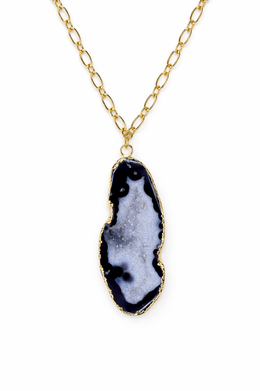 'Chunky And I Like It' long gemstone Black pendant necklace