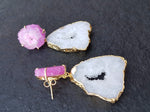 YAA YAA LONDON Pink Solar Quartz White Agate 'Summer Love' Earrings