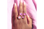Berry 'Duo' Crystal Adjustable Gold Ring