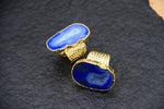 Cobalt Blue 'MEGA' Semi Precious Stone Gold Statement Ring