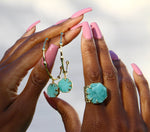 YAA YAA LONDON 'Hold On' Amazonite Large Hoop Earrings