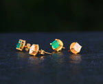 'New Mama' Gold Vermeil Moonstone Stud Earrings