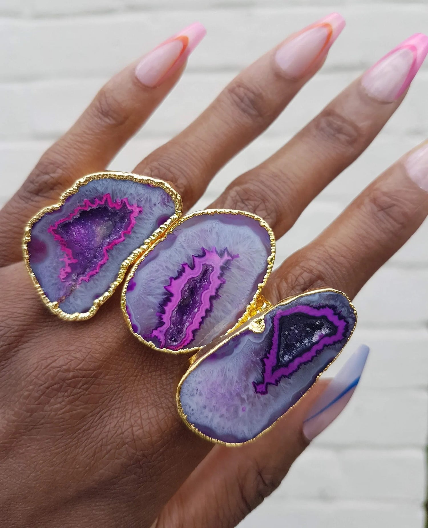 SAMPLE SALE 'MEGA' Lavender Strobe Gemstone Gold Statement Ring