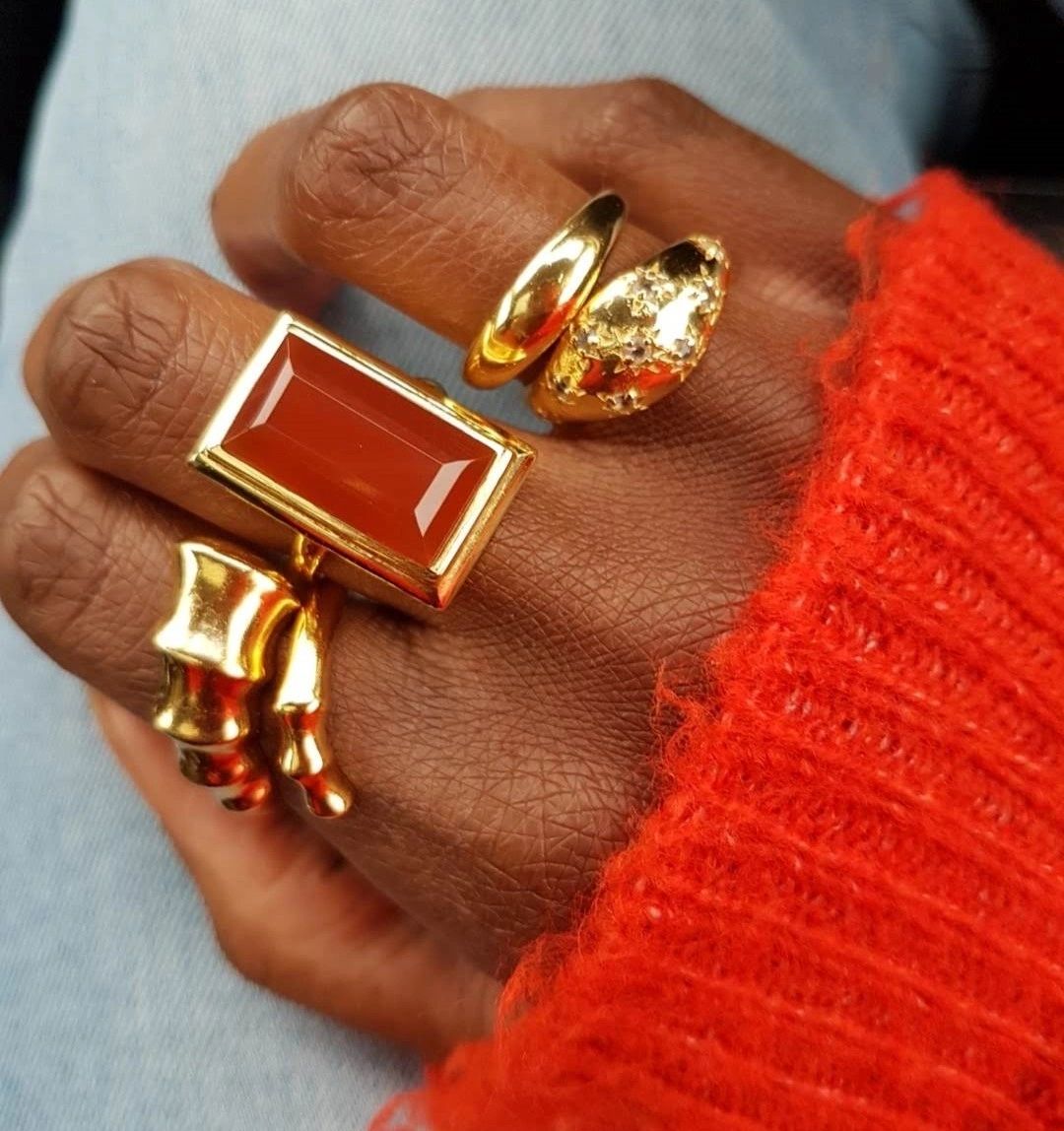 YYL LUXE 'By Your Side' Adjustable Gold Vermeil Ring