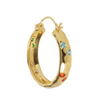 Luxury Rainbow Jewel Gold Hoop Earrings