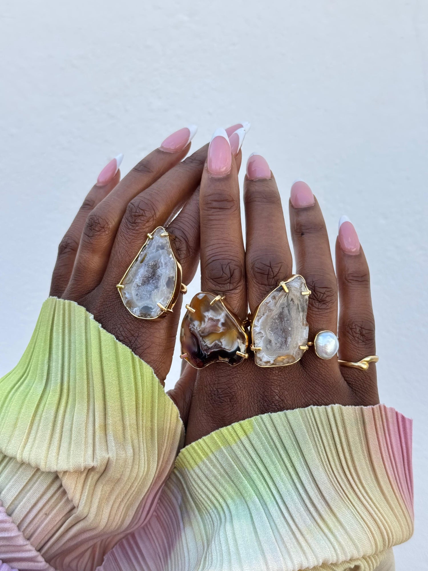 Quiet Luxury Druzy Swirl Gold Adjustable Ring