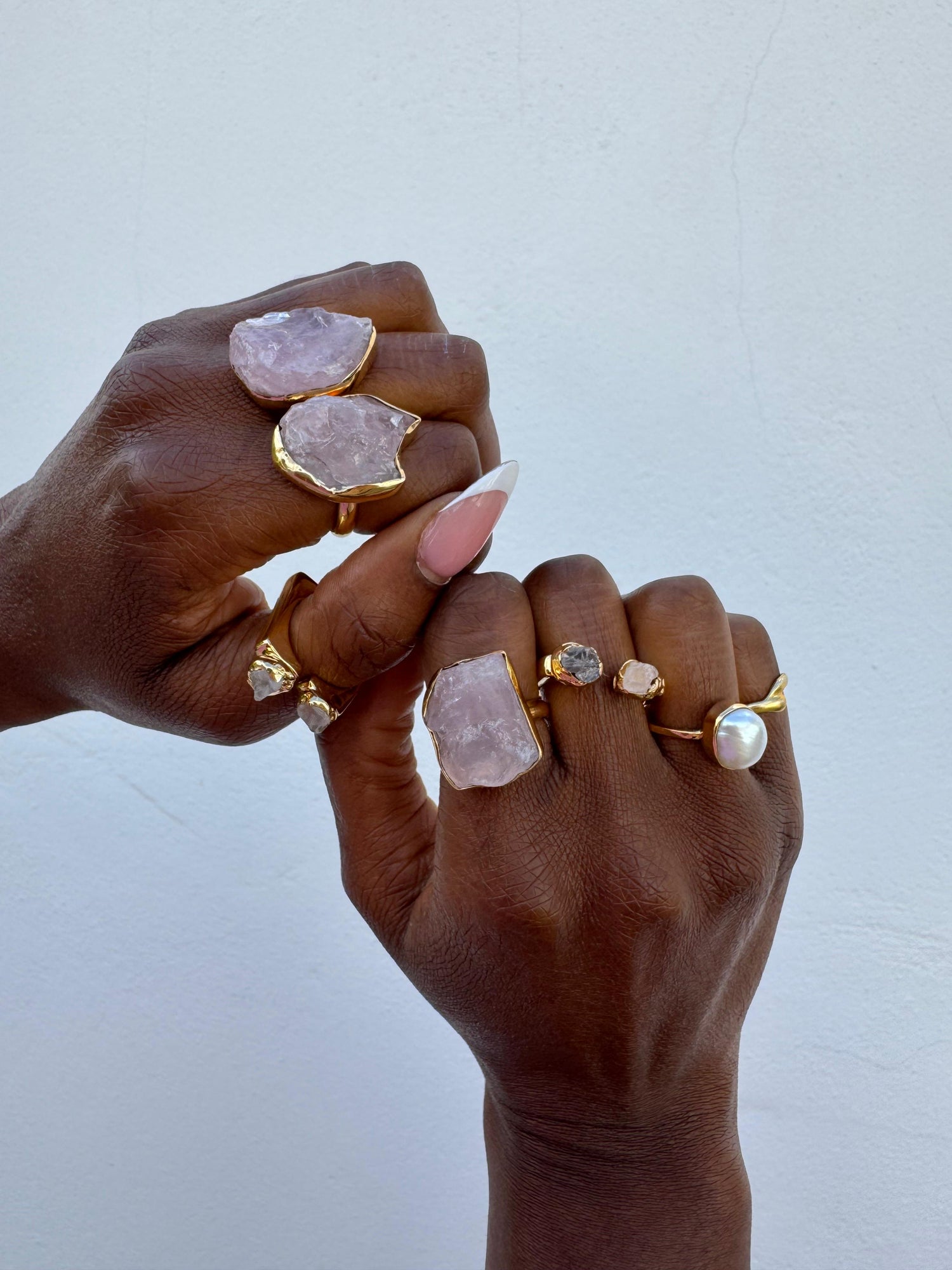 Quiet Luxury Rose Quartz Adjustable Square Ring