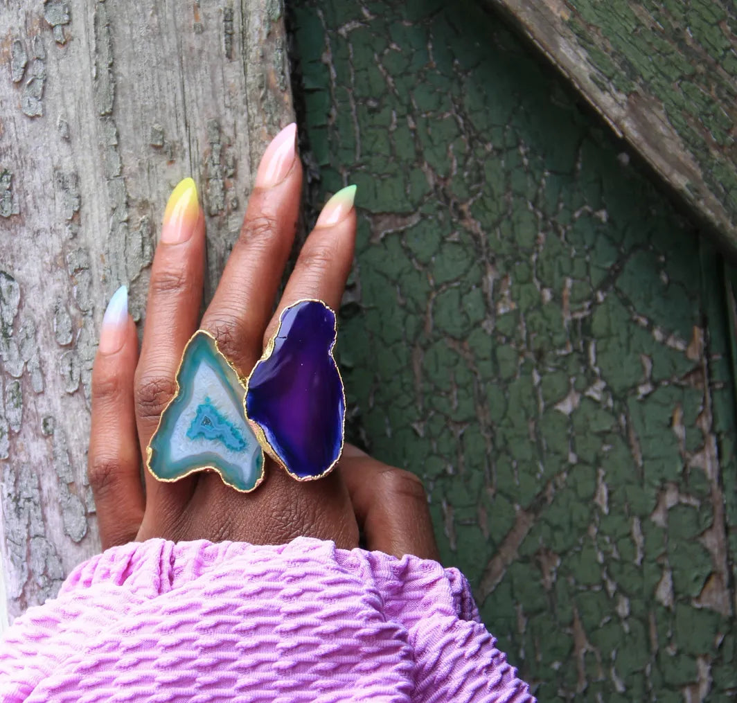 'ULTRA MEGA' Green Gemstone Gold Statement Ring