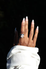 Sterling Silver Irregular Pearl Adjustable Ring