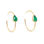 ‘Spring Life’ Green Gemstone Hoop Earrings