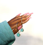 YAA YAA LONDON 'Hold On' Amazonite Large Hoop Earrings