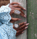 Neutral 'MEGA' Gemstone Gold Statement Ring