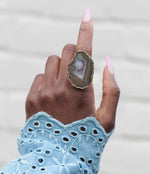 Neutral 'MEGA' Gemstone Gold Statement Ring