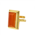 YYL LUXE 'My Rock' Gold Vermeil Red Onyx Adjustable Ring