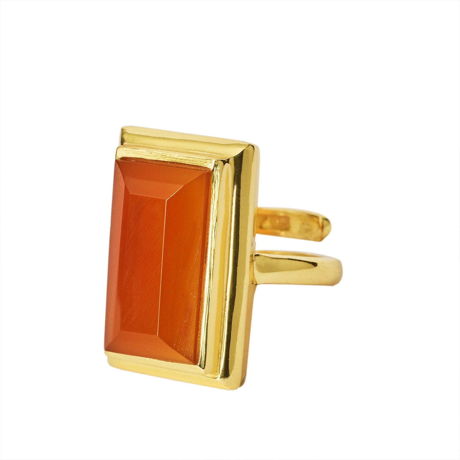 YYL LUXE 'My Rock' Gold Vermeil Red Onyx Adjustable Ring