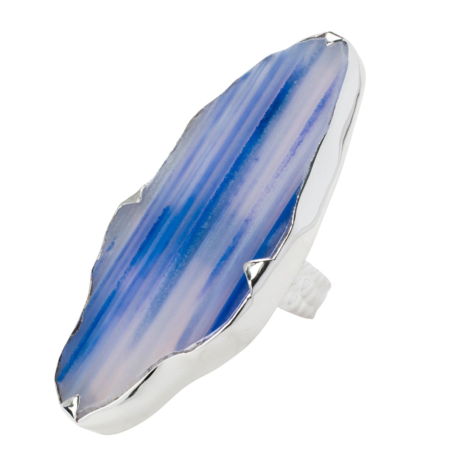 Sterling Silver 'GRANDE' Blue Lavender Gemstone Adjustable Ring