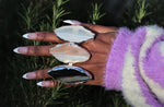 Sterling Silver 'GRANDE' White Ivory Gemstone Adjustable Ring
