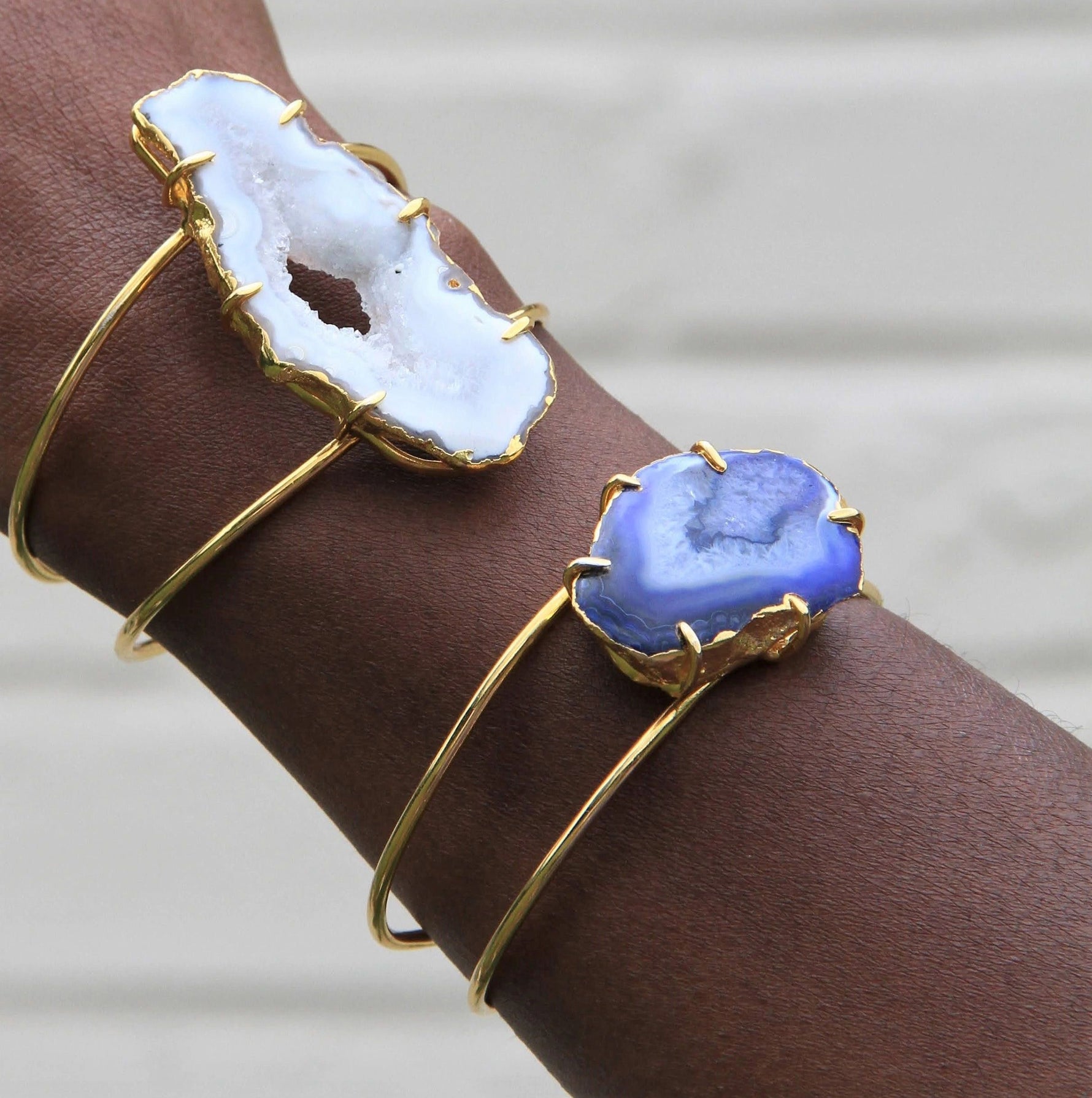 Cobalt Blue Gemstone ‘Deep Love’ Gold Cuff Bracelet