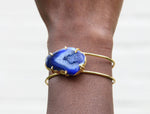 Cobalt Blue Gemstone ‘Deep Love’ Gold Cuff Bracelet