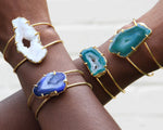 Cobalt Blue Gemstone ‘Deep Love’ Gold Cuff Bracelet