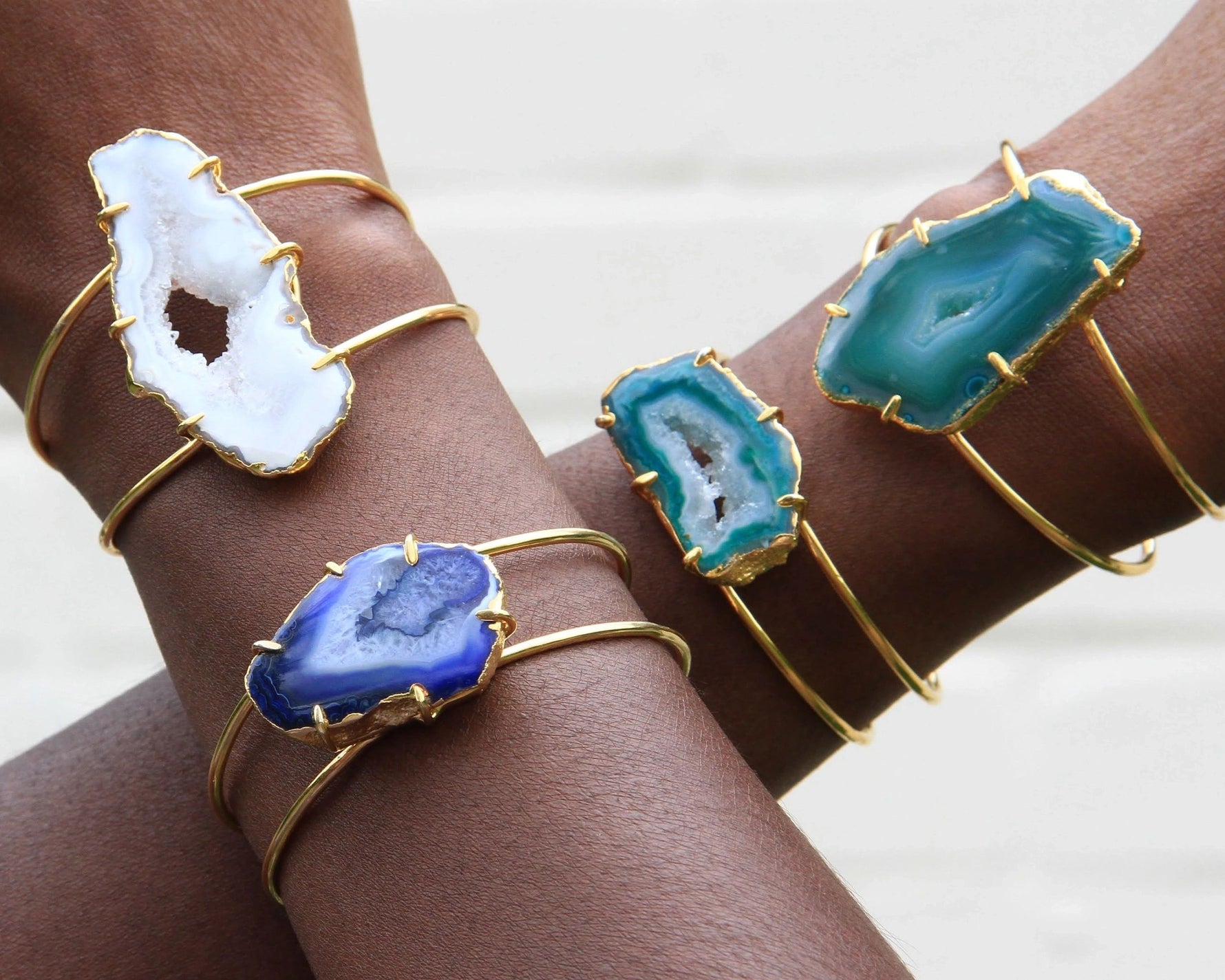Cobalt Blue Gemstone ‘Deep Love’ Gold Cuff Bracelet