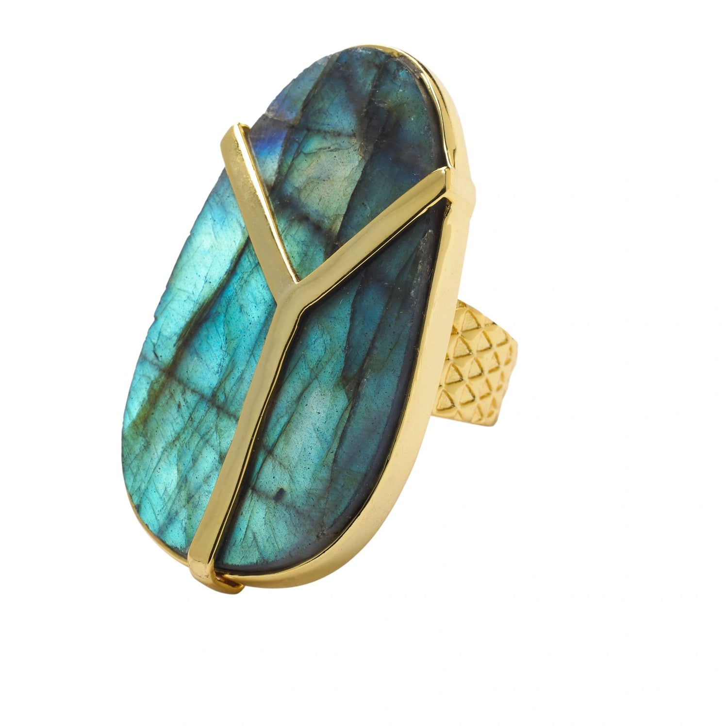 YAA YAA Labradorite Gemstone Gold Ring