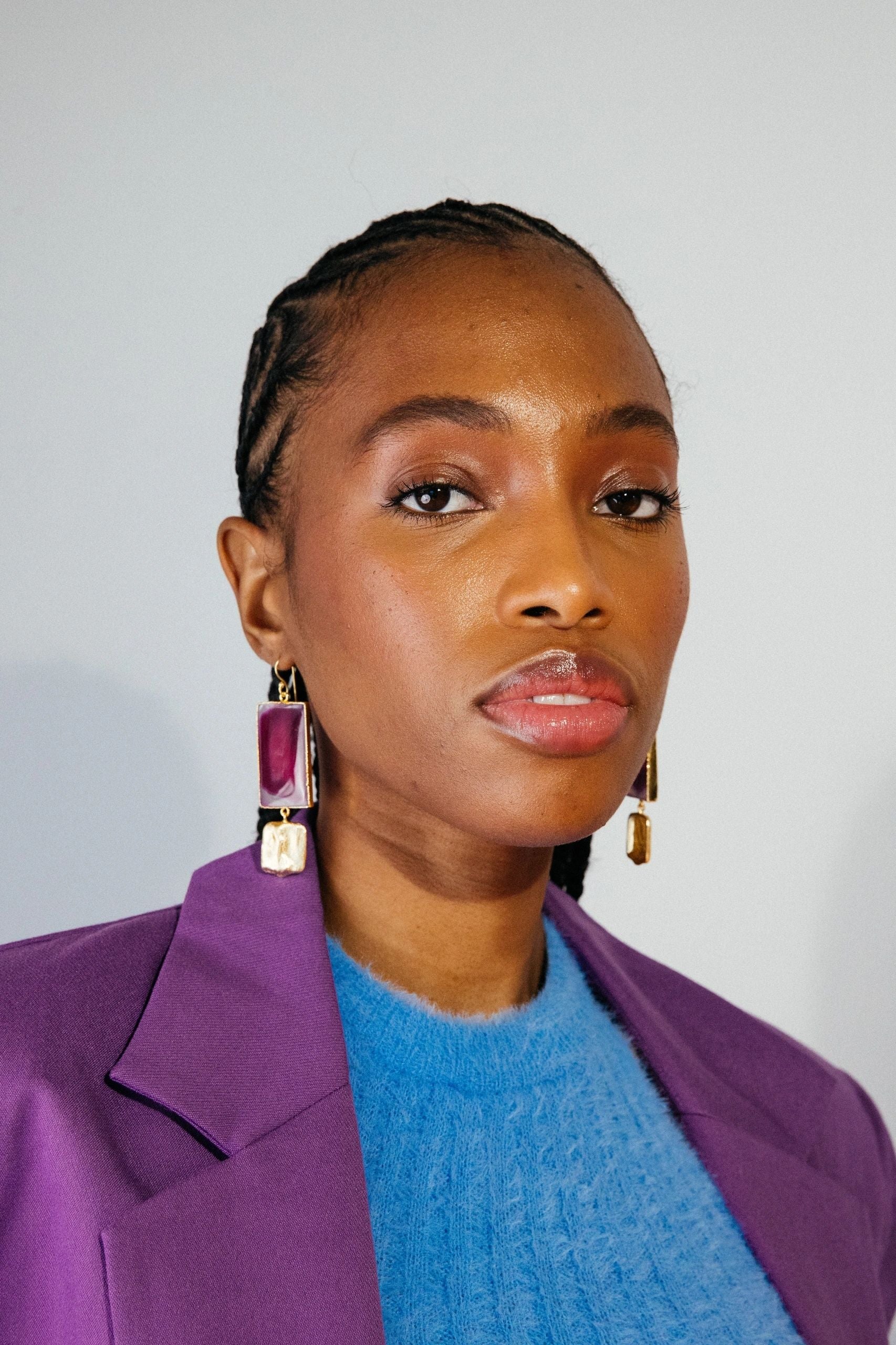 ‘Hold The Baby’ Fuchsia Pink Agate Statement Earrings