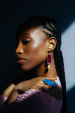 ‘Hold The Baby’ Fuchsia Pink Agate Statement Earrings