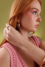 Luxury Rainbow Jewel Gold Hoop Earrings
