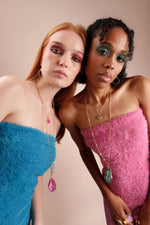 'Chunky And I Like It' long gemstone Magenta pendant necklace