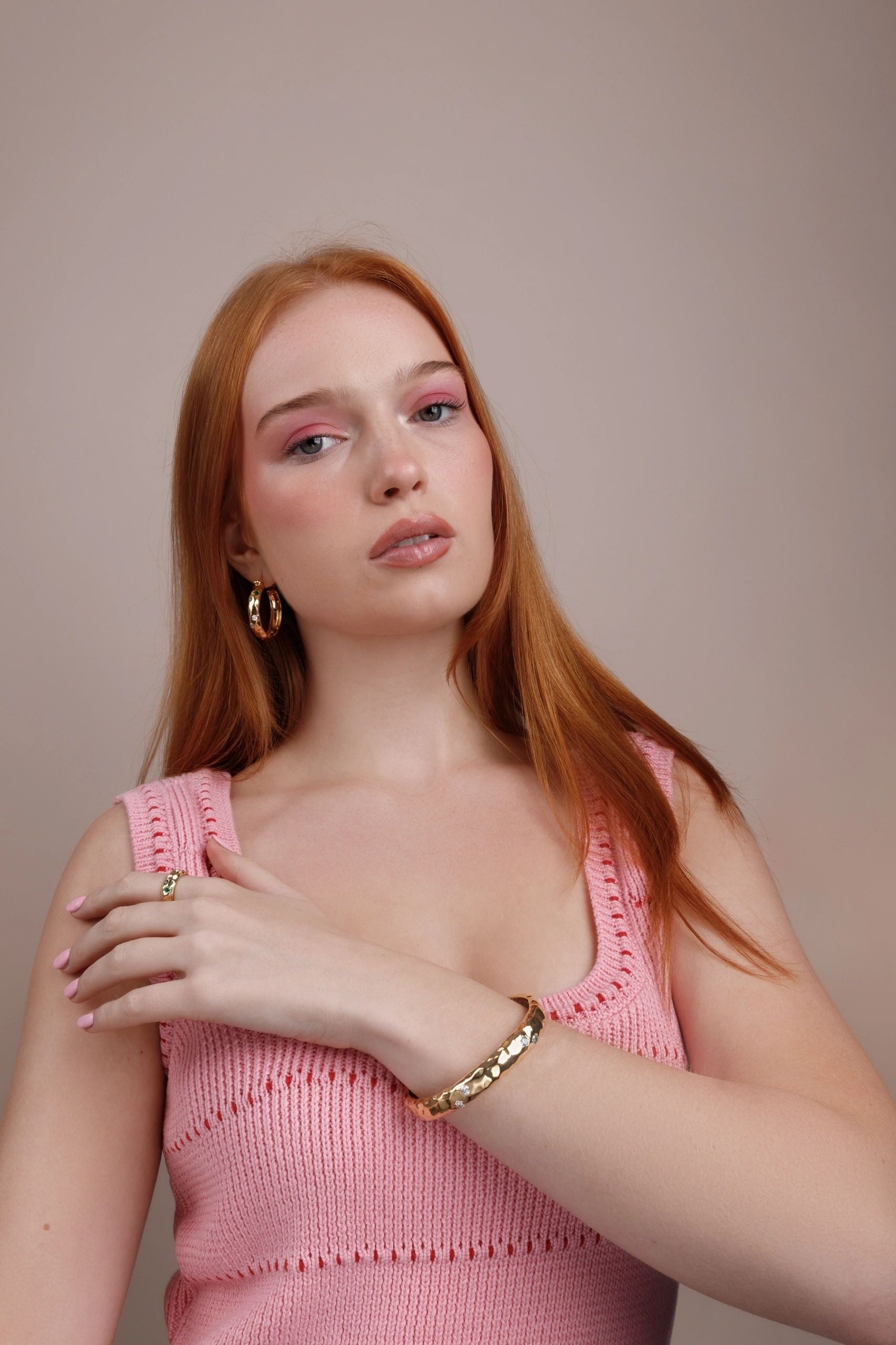 Luxury Rainbow Jewel Gold Hoop Earrings