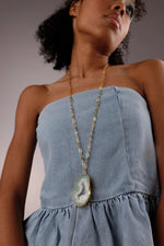 'Chunky And I Like It' long gemstone Green pendant necklace