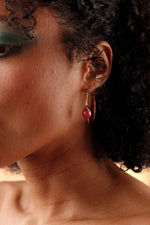 ‘Spring Life’ Hot Pink Gemstone Hoop Earrings