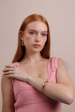 Luxury Rainbow Jewel Gold Hoop Earrings