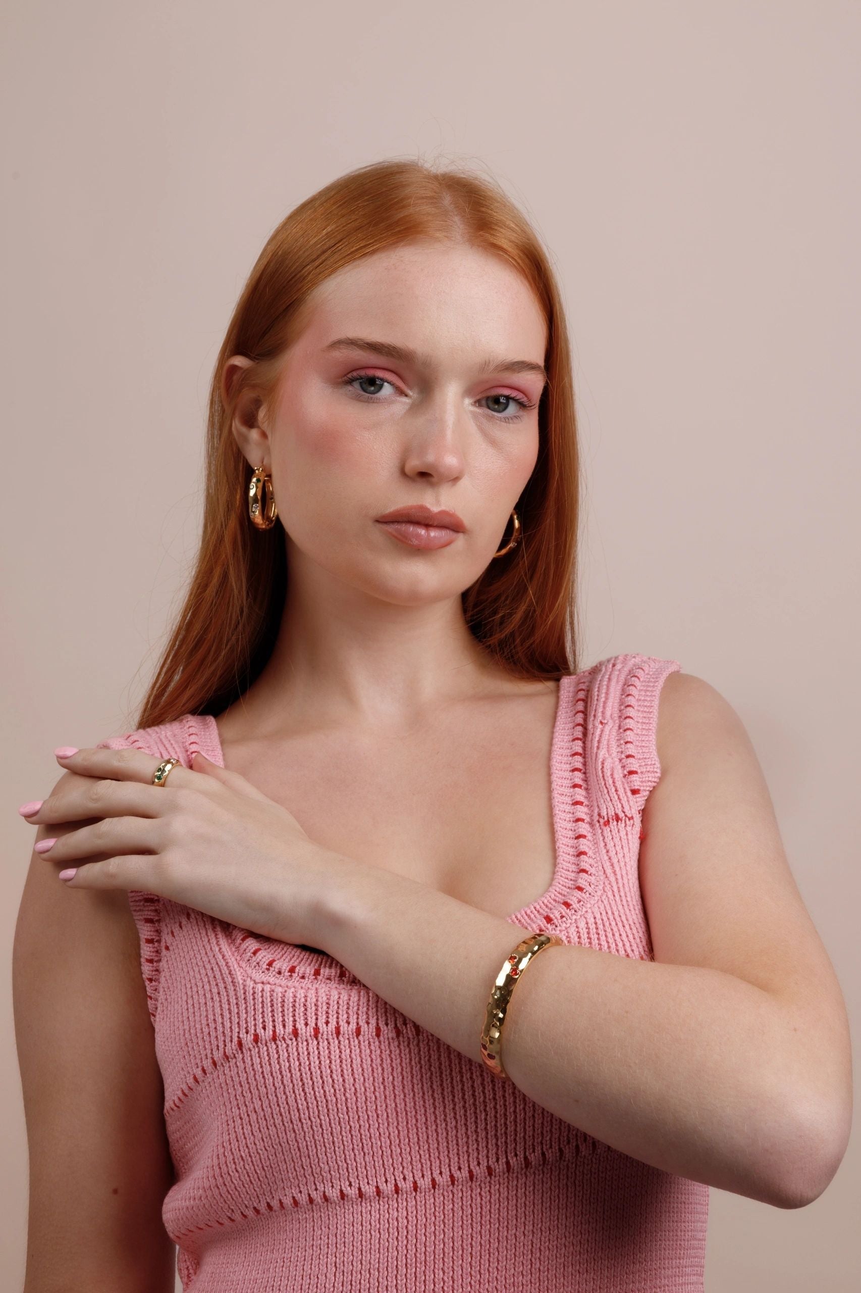 Luxury Rainbow Jewel Gold Hoop Earrings