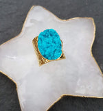 YAA YAA LONDON 'Crystal Crush' Gold Statement Ring
