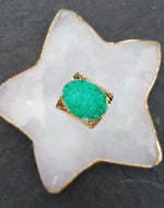 YAA YAA LONDON 'Crystal Crush' Gold Statement Ring